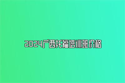 2024广西托福培训班价格