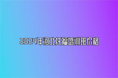 2024年河北托福培训班价格