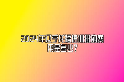 2024年辽宁托福培训班的费用是多少？