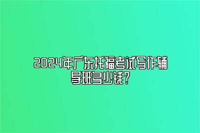 2024年广东托福考试写作辅导班多少钱？