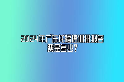 2024年广东托福培训班报名费是多少？