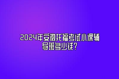 2024年安徽托福考试小课辅导班多少钱？