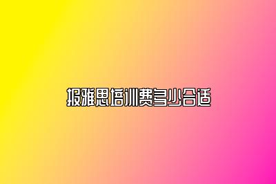 报雅思培训费多少合适