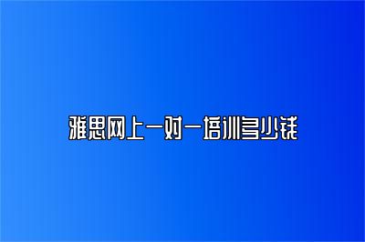 雅思网上一对一培训多少钱