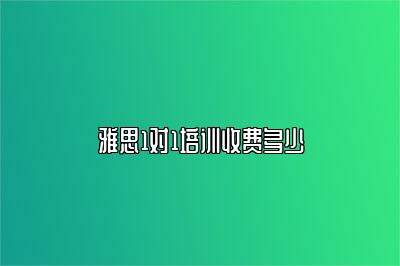 雅思1对1培训收费多少