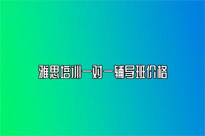 雅思培训一对一辅导班价格