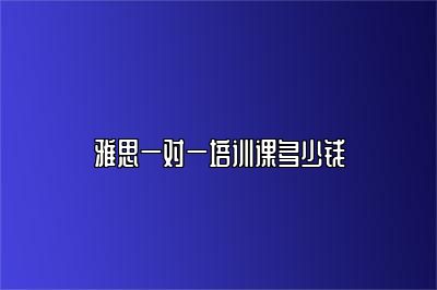 雅思一对一培训课多少钱