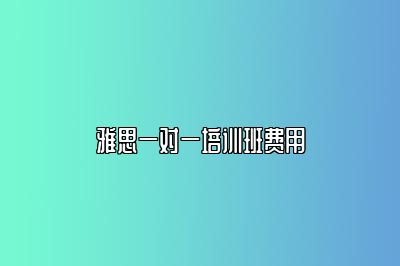 雅思一对一培训班费用