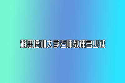 雅思培训大学老师教课多少钱