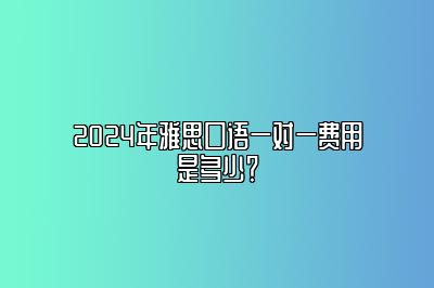 2024年雅思口语一对一费用是多少？