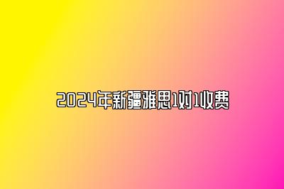 2024年新疆雅思1对1收费