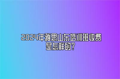  2024年雅思山东培训班收费是怎样的？