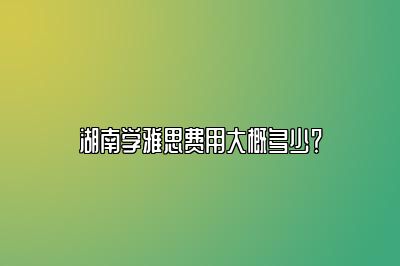 湖南学雅思费用大概多少？