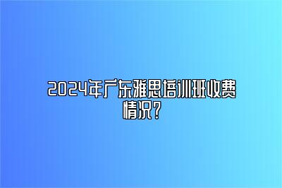 2024年广东雅思培训班收费情况？