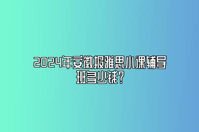 2024年安徽报雅思小课辅导班多少钱？