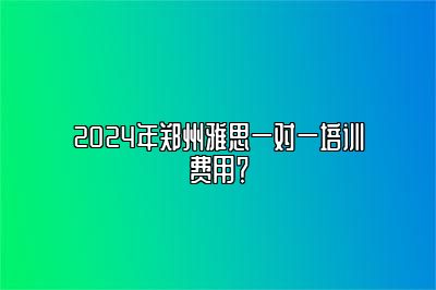 2024年郑州雅思一对一培训费用？