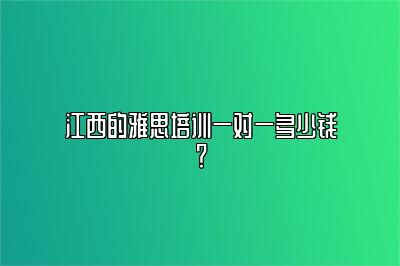 江西的雅思培训一对一多少钱？