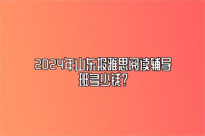 2024年山东报雅思阅读辅导班多少钱？