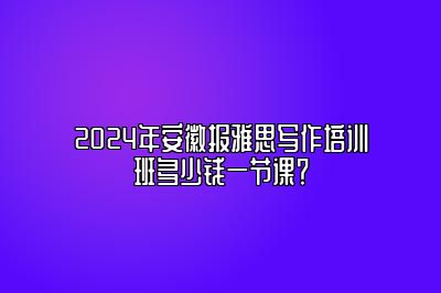 2024年安徽报雅思写作培训班多少钱一节课？