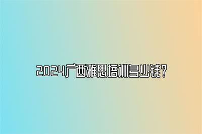 2024广西雅思培训多少钱？