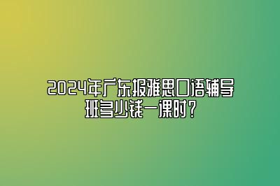 2024年广东报雅思口语辅导班多少钱一课时？