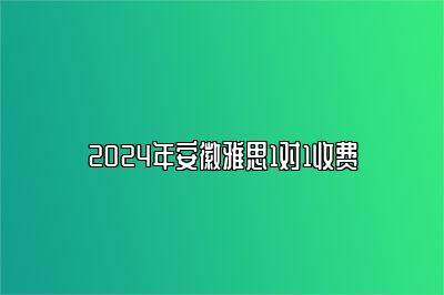 2024年安徽雅思1对1收费