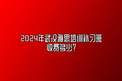 2024年武汉雅思培训补习班收费多少？