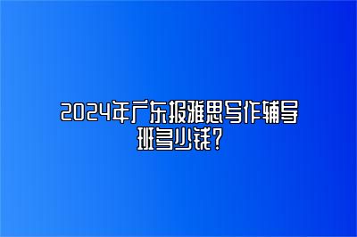 2024年广东报雅思写作辅导班多少钱？