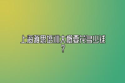 上海雅思培训大概要花多少钱？