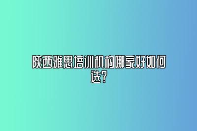 陕西雅思培训机构哪家好如何选？