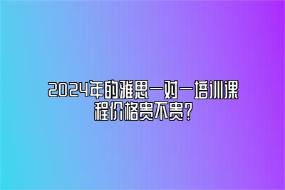 2024年的雅思一对一培训课程价格贵不贵？