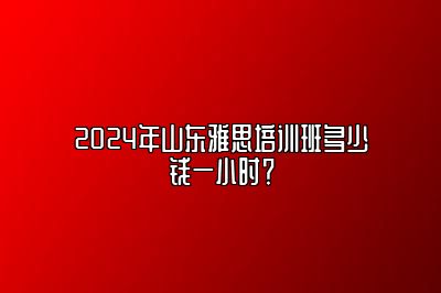 2024年山东雅思培训班多少钱一小时？