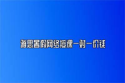 雅思暑假网络授课一对一价钱