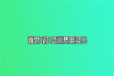 雅思1对1培训费用多少