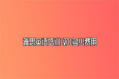 雅思英语培训1对1多少费用