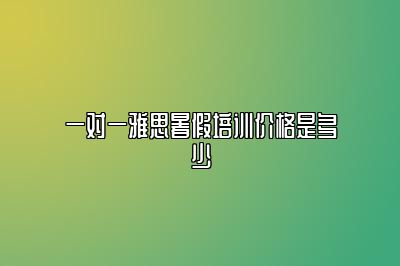 一对一雅思暑假培训价格是多少