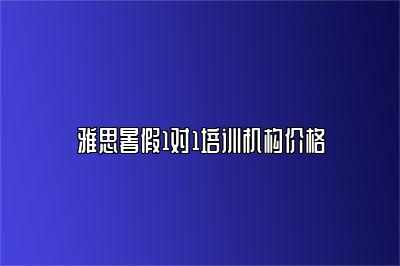 雅思暑假1对1培训机构价格