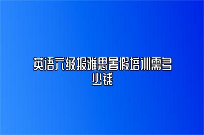 英语六级报雅思暑假培训需多少钱