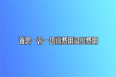 雅思一对一培训费用多少费用