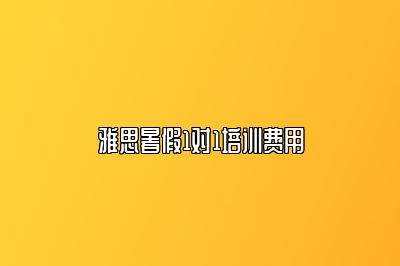 雅思暑假1对1培训费用