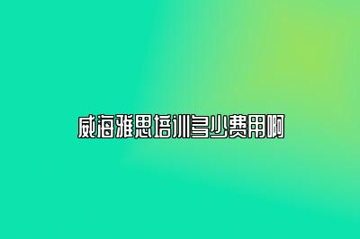威海雅思培训多少费用啊