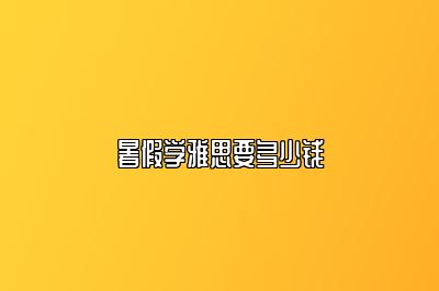 暑假学雅思要多少钱