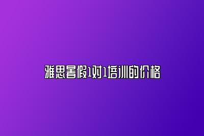 雅思暑假1对1培训的价格