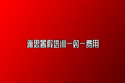 雅思暑假培训一对一费用