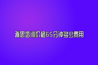 雅思培训价格65分钟多少费用