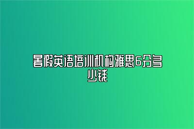 暑假英语培训机构雅思6分多少钱