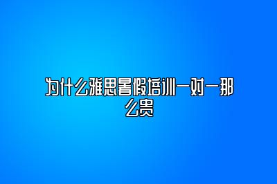为什么雅思暑假培训一对一那么贵