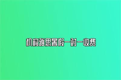 机构雅思暑假一对一收费