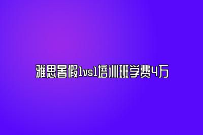 雅思暑假1vs1培训班学费4万