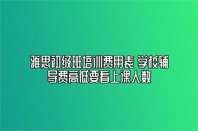 雅思初级班培训费用表 学校辅导费高低要看上课人数